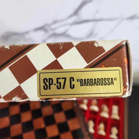 VTG Nigri Medieval Chess Set w Board Piece Storage Box Italian Barbarossa Italy - Picture 10 of 10